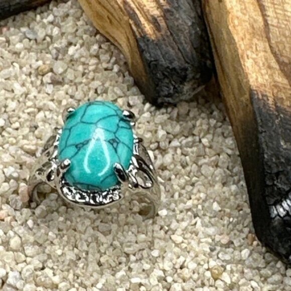 Alquimia by Ady Turquoise and Gold Beaded Ring - Picture 1 of 7